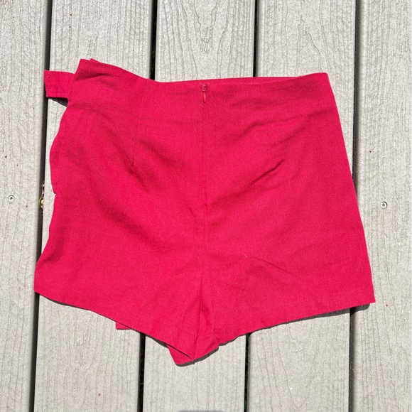 Altar’d State: Dark Red Tie/Wrap Skort. Size Large. - Picture 4 of 9